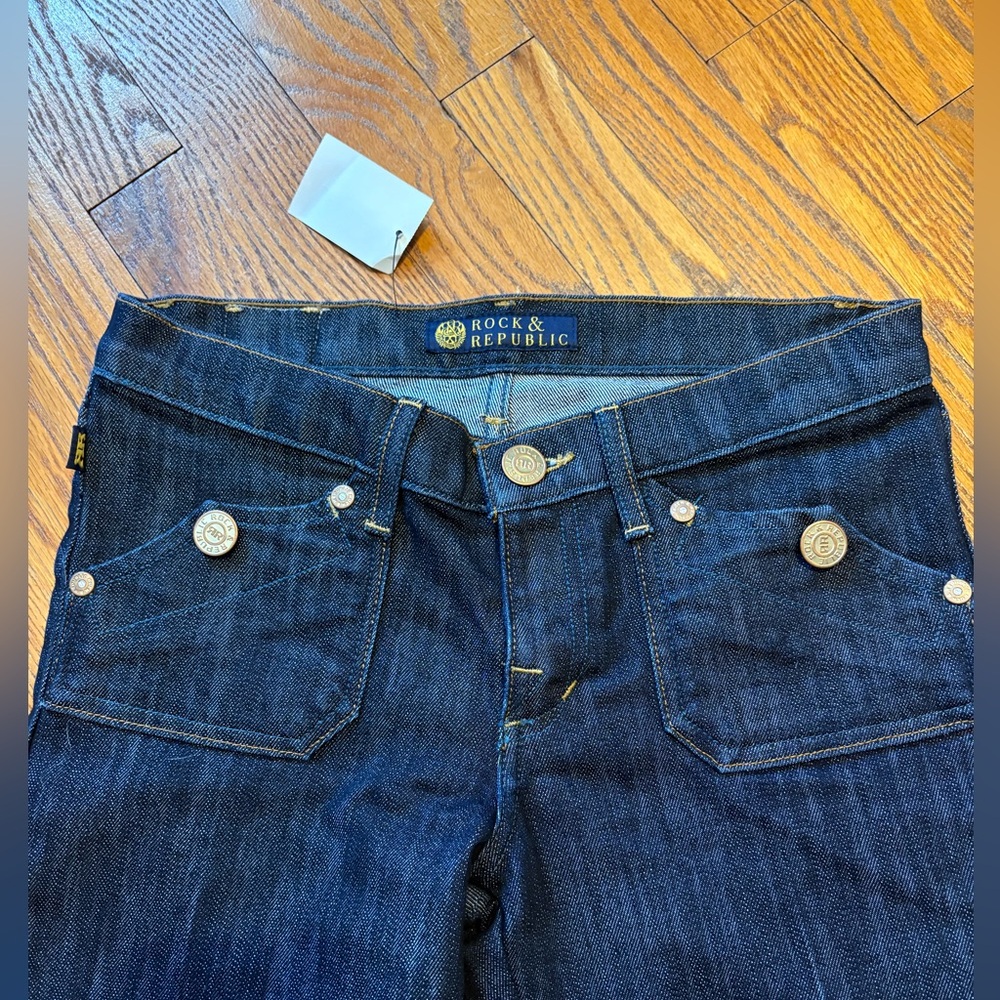 Rock & Republic Dark Wash Denim Straight Leg Jeans
